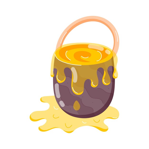 Vector a purple egg with a yellow substance in it