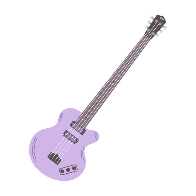 Vector purple electrical guitar isolated on a white background string musical instruments illustration