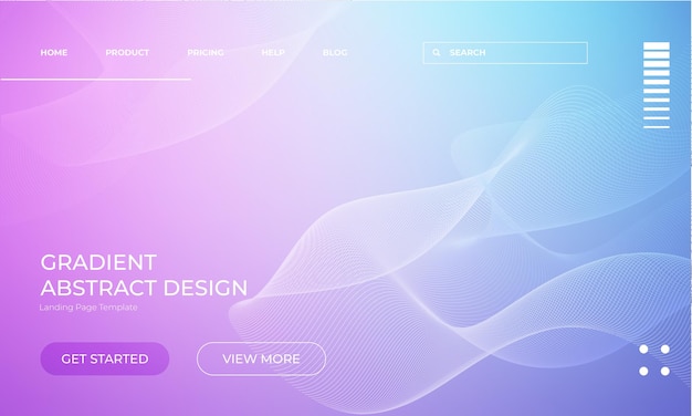 Purple en Blue Gradient Vector Landing Page Template met Abstract Texture achtergrond
