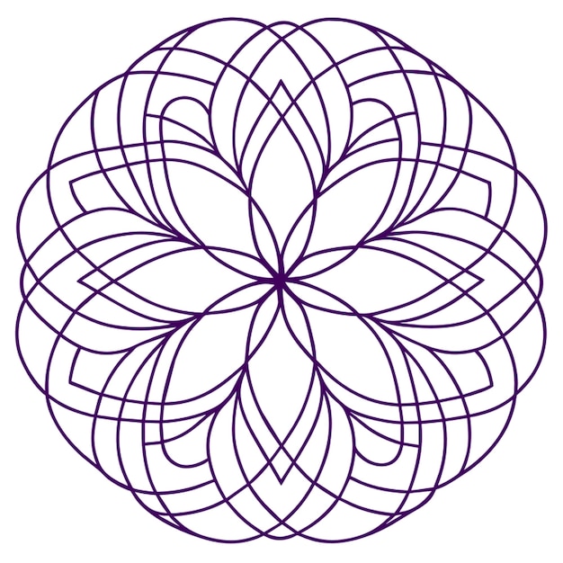 purple etheric mandala vector illustration line art