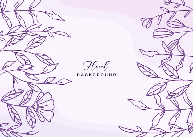 Purple floral background with flowers and leaves