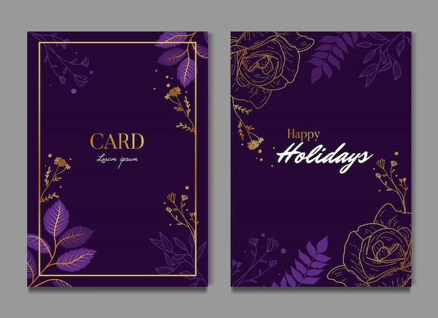 Purple floral elegant card