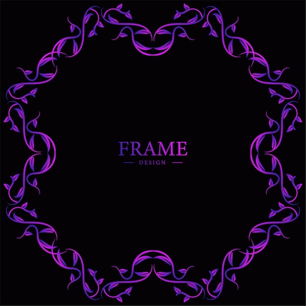 Purple floral frame design