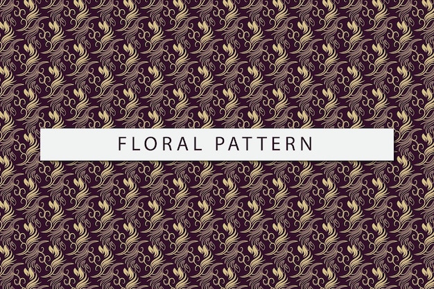 A purple floral pattern with a white label