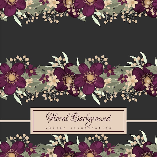 Purple floral seamless pattern