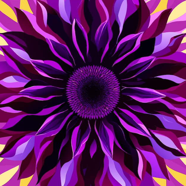 ベクトル 紫の花と葉のベクトルイラスト