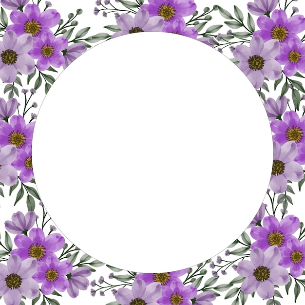 purple flower bouquet frame