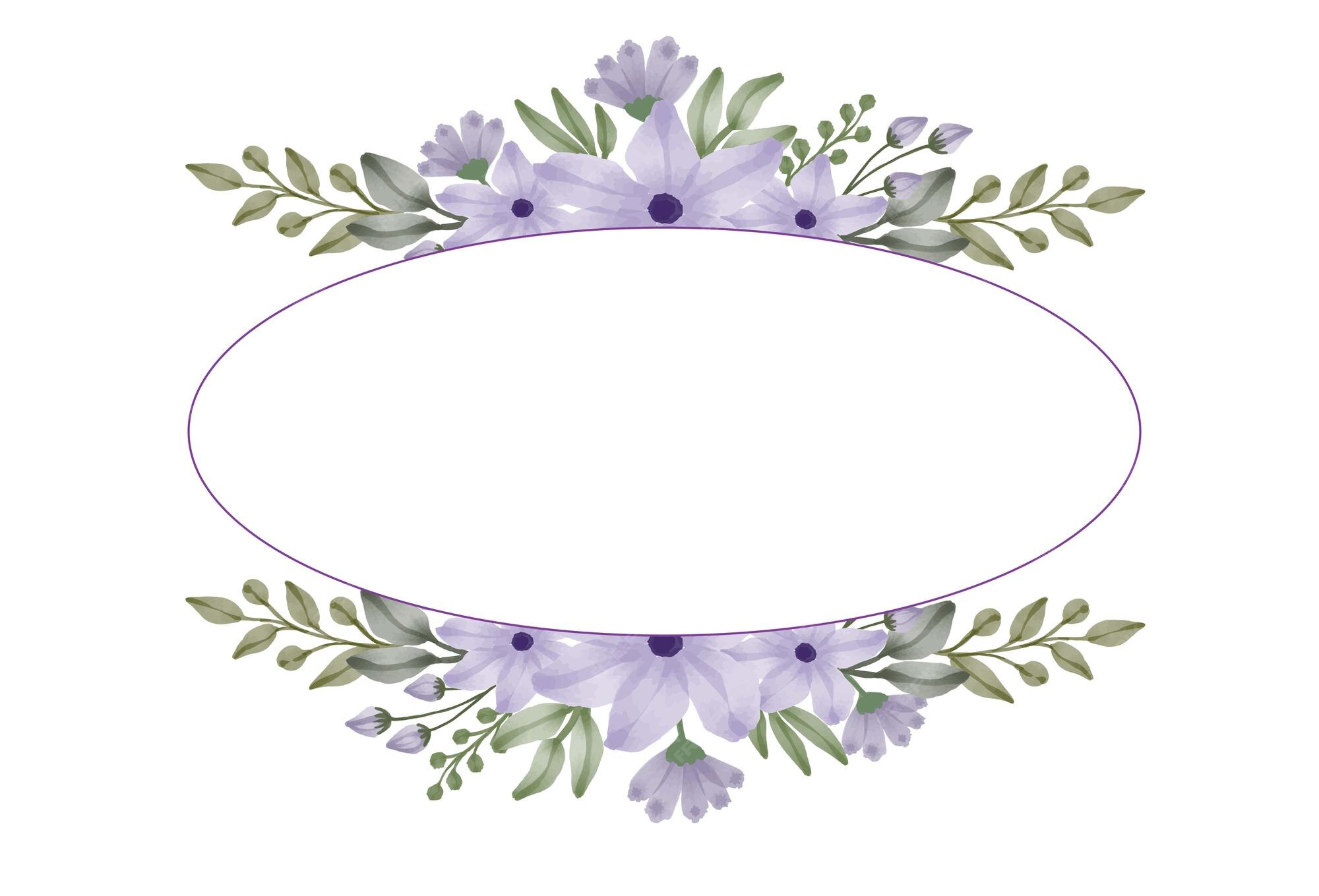 Premium Vector | Purple flower frame