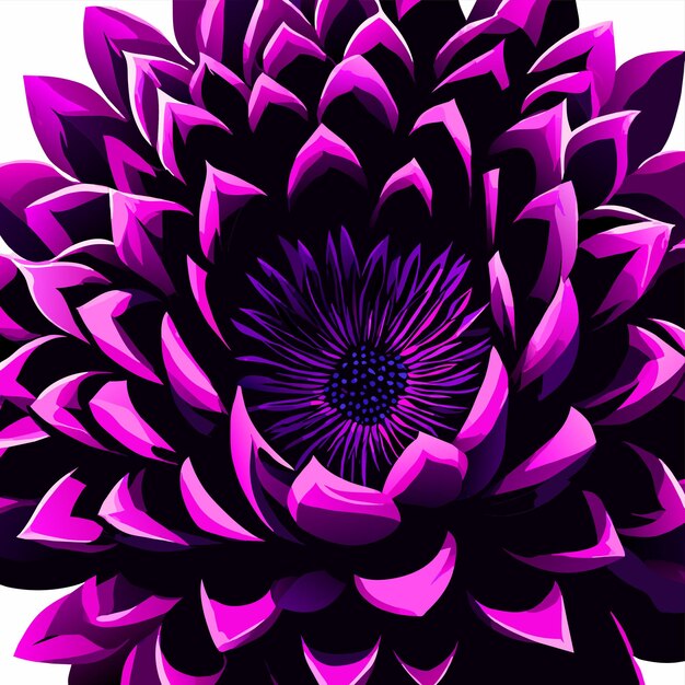 purple flower and leaf vector illustration