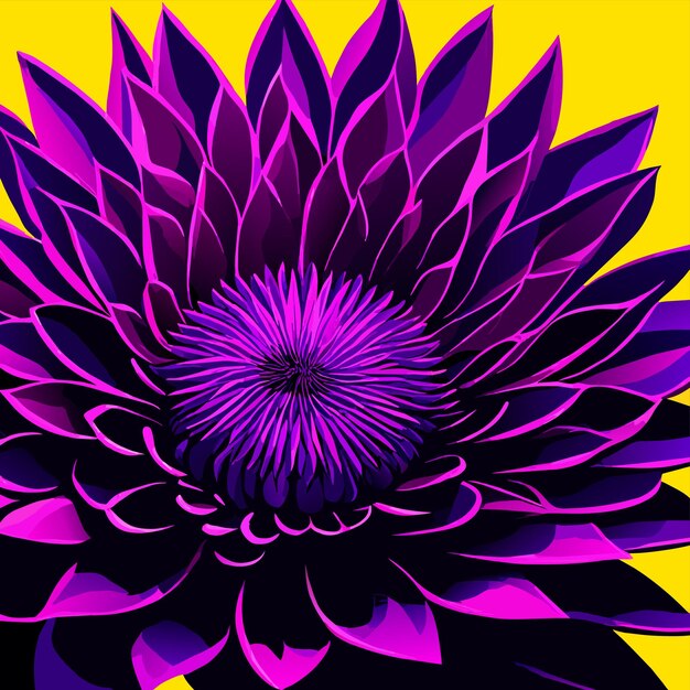 purple flower and leaf vector illustration