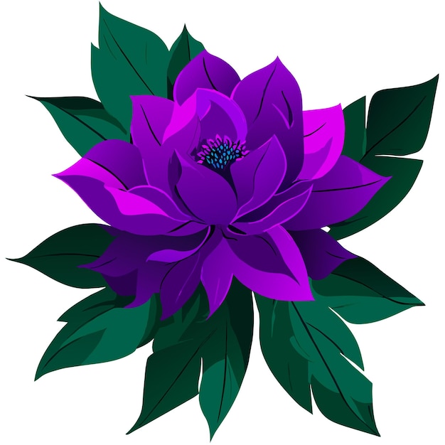 иллюстрация вектора фиолетовых цветов и листьев