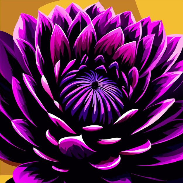 purple flower and leaf vector illustration