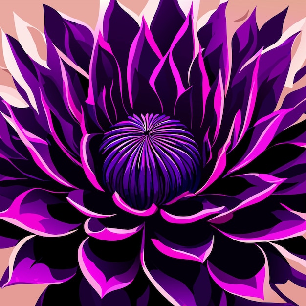 purple flower and leaf vector illustration