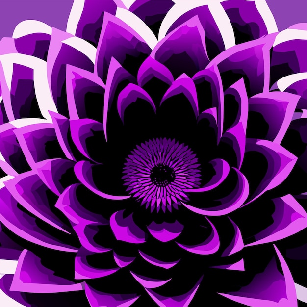 Vector purple flower and leaf vector illustration