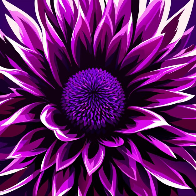 purple flower and leaf vector illustration