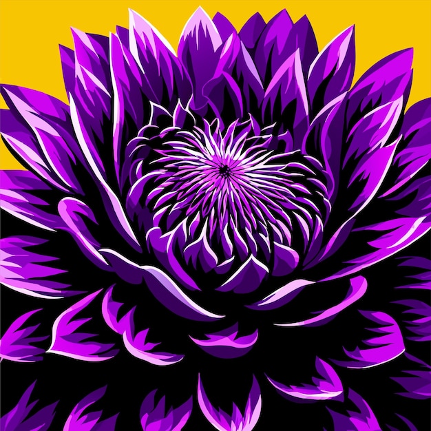 Vector purple flower and leaf vector illustration