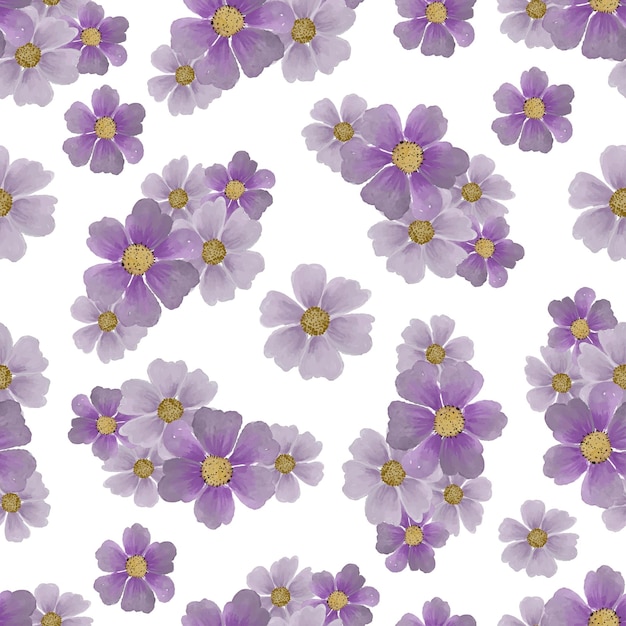 직물에 대한 보라색 꽃 원활한 패턴