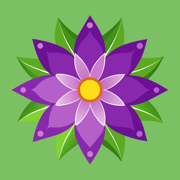 a purple flower with a yellow center on it