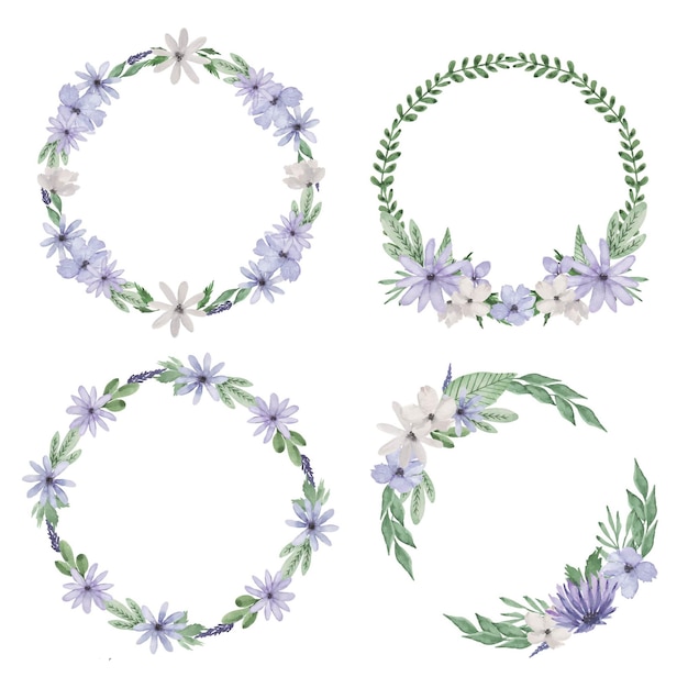 Purple flower wreath