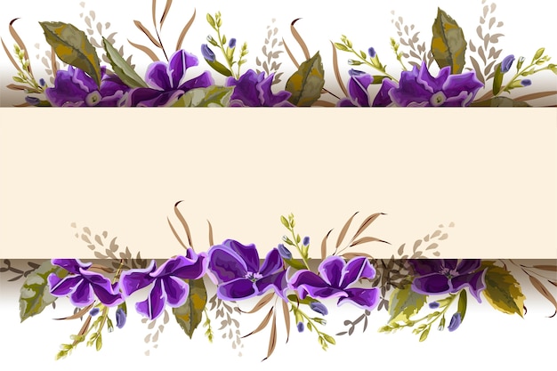 Vector purple flowers banner vector illustration