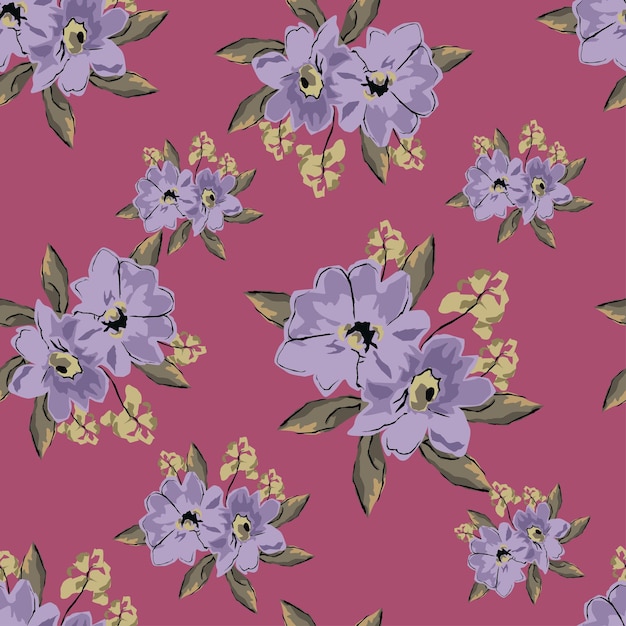 purple flowers on a pink background