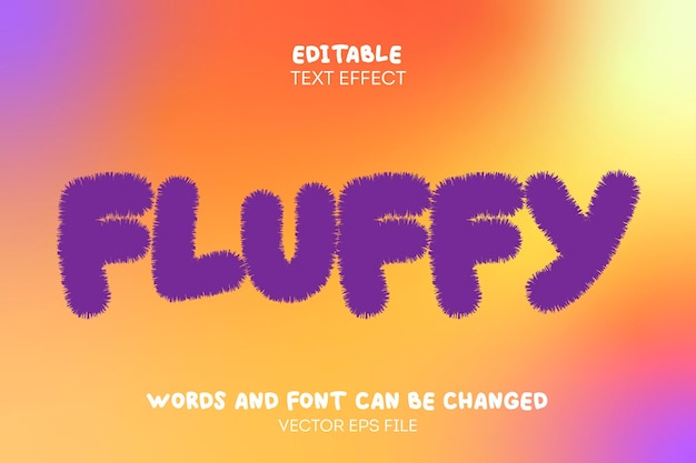 Purple fluffy editable font with degrade background