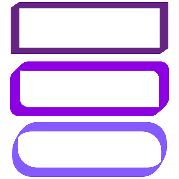 Purple frame set Abstract shape collection Decorative border symbols Vector illustration