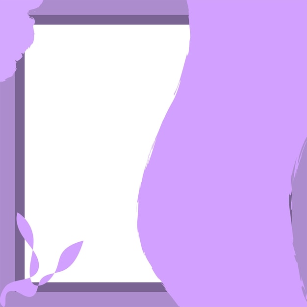 白い枠と紫色の背景イラストを持つ紫色のフレーム