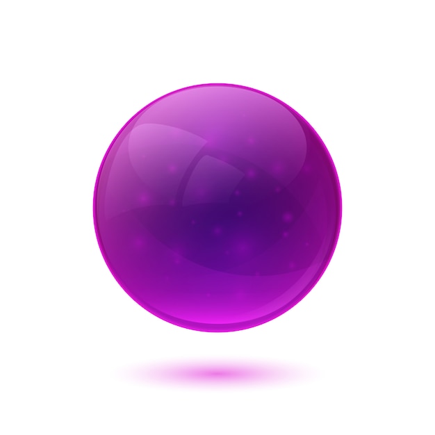 Purple glossy glass sphere