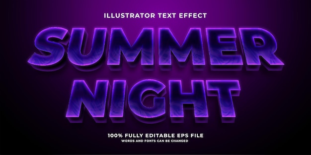 purple glow summer party text effect