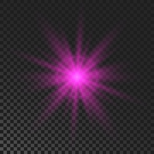 Purple glowing sparkling star