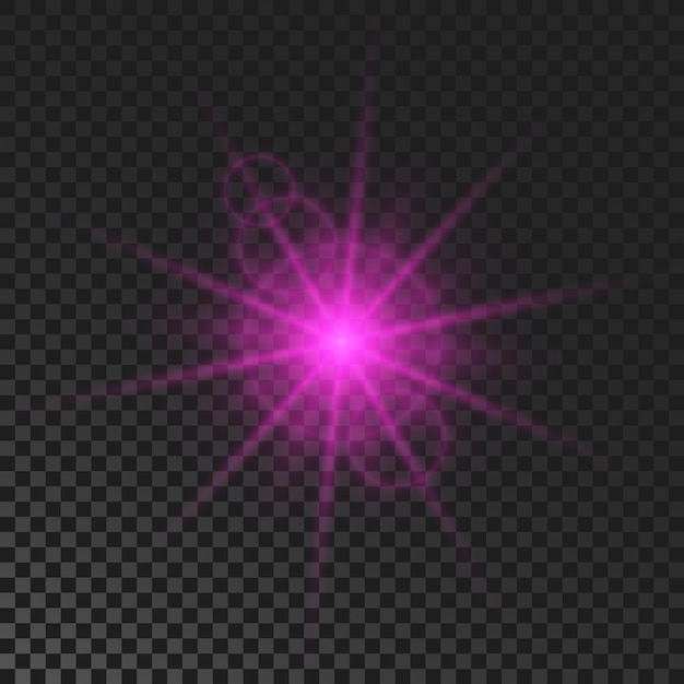 Purple glowing sparkling star