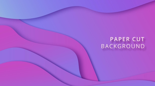 Purple gradient Background on abstract Paper Cut Style