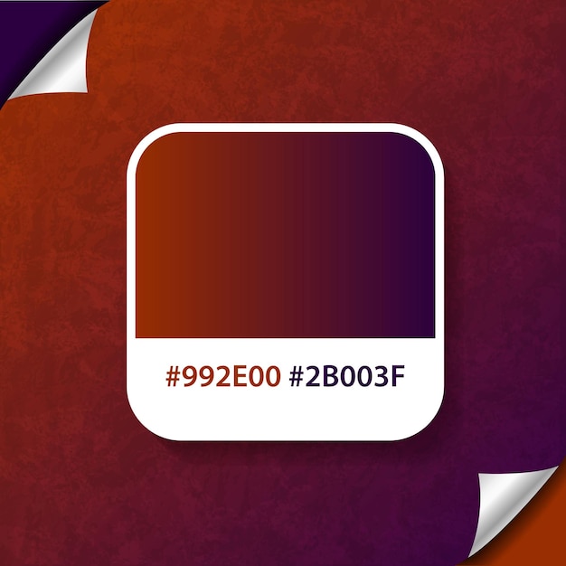 Vector purple gradient color palette background with hex