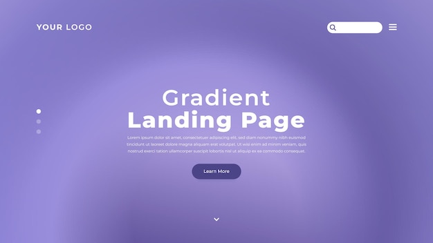 Vector purple gradient concept landing page template