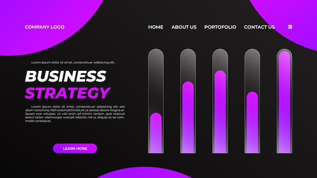 Purple gradient landing business strategy