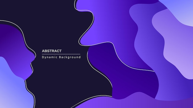 Purple gradient wavy shapes abstract dynamic background