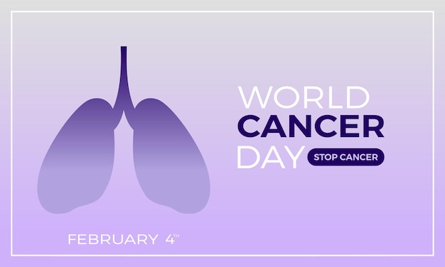 Purple gradient world cancer day ribbon with background