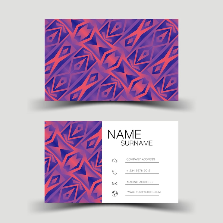 Vector purple and green business card template
