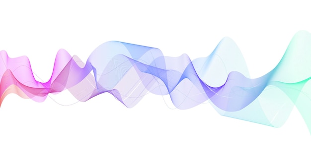 Purple green sound wave line curve