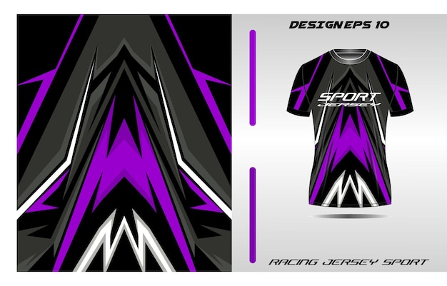 Purple grunge vector soccer jersey template sports mockup design