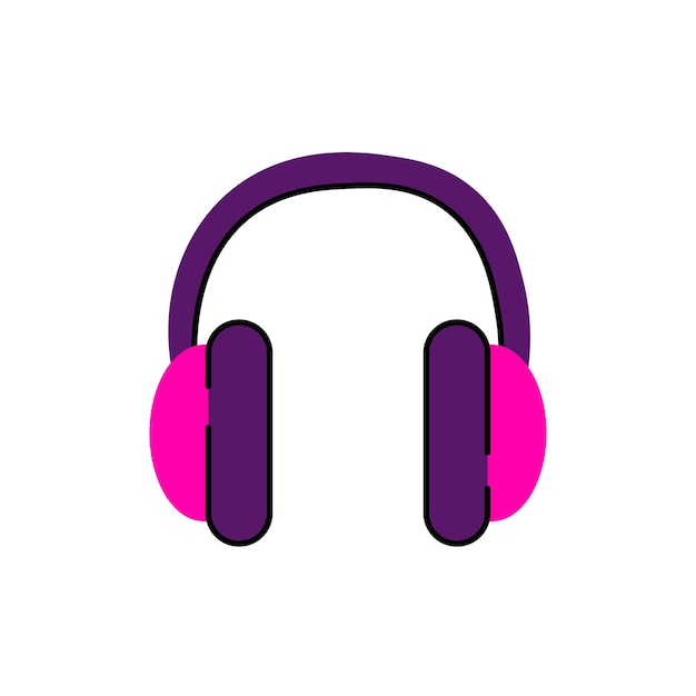 Purple headphones vector illustration