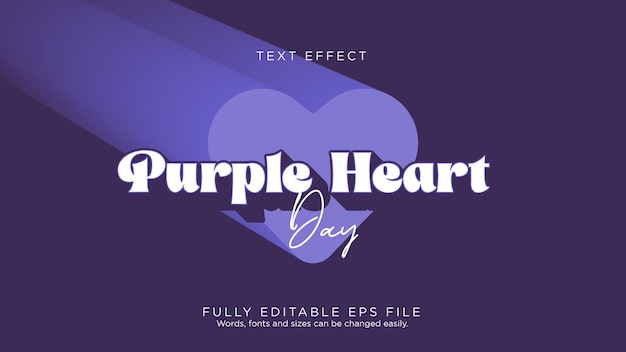 Purple Heart Day Text Effect Font Style
