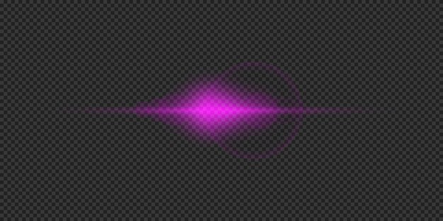 Vector purple horizontal light effect of lens flares