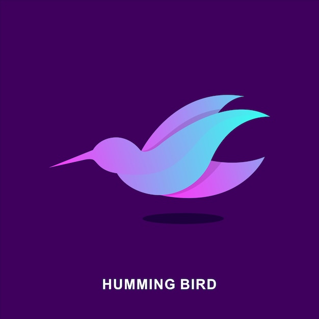 Purple humming bird illustration