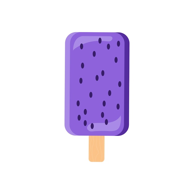 purple ice cream on a white background. Vector illustration