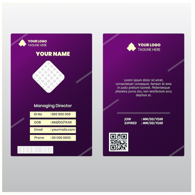 Purple id card