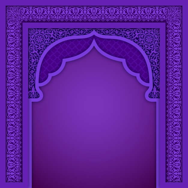 Purple islamic arch design template