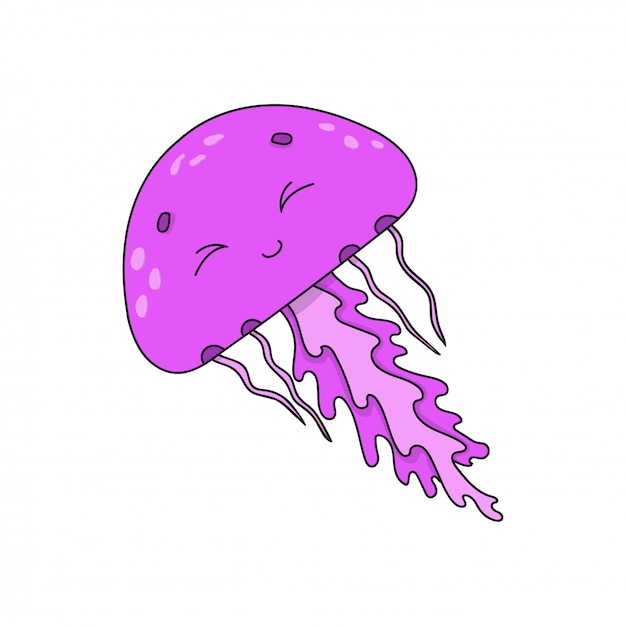 Vector purple jellyfish