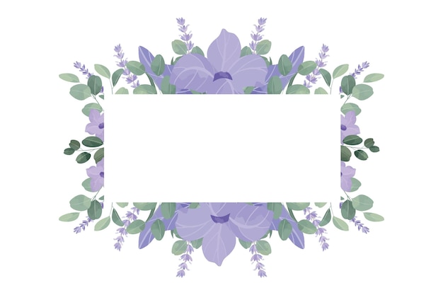 Vector purple lavender flower frame background